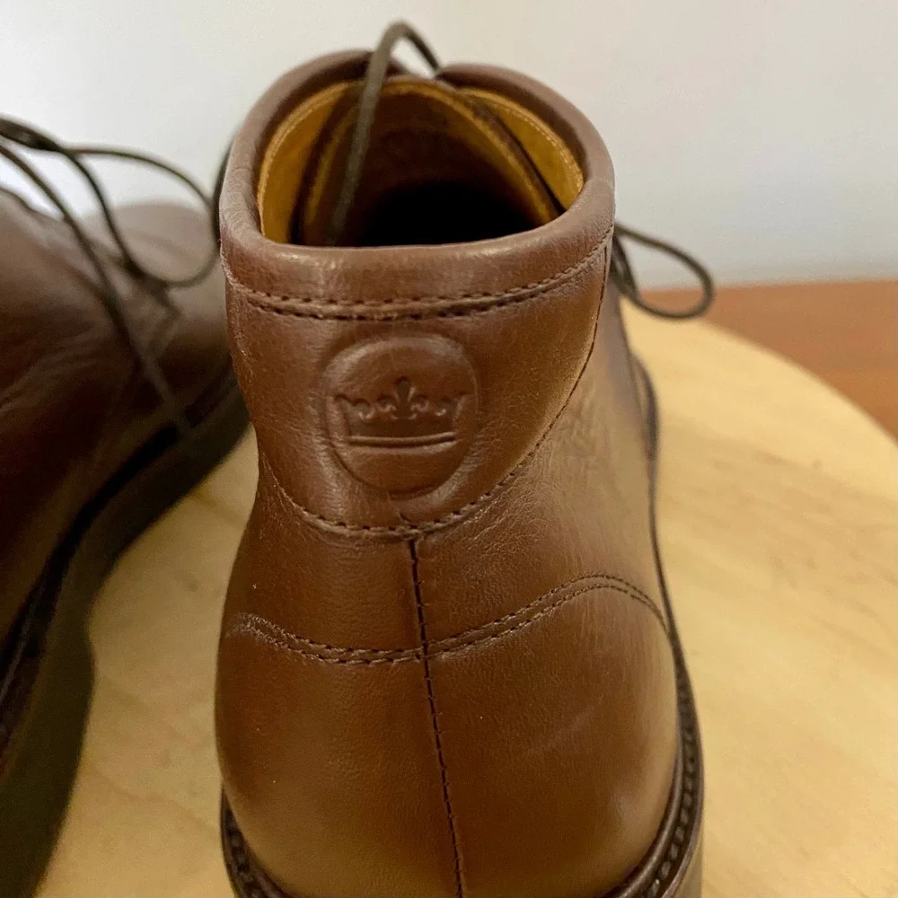 Peter Millar Mens Brown Leather Chukka Boots Ankle Desert Shoes Lace Up Size 11
